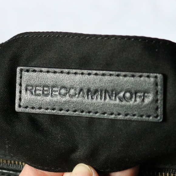 Rebecca Minkoff Black Suede Leather Avery Crossbody Chain Link Strap - Picture 8 of 10